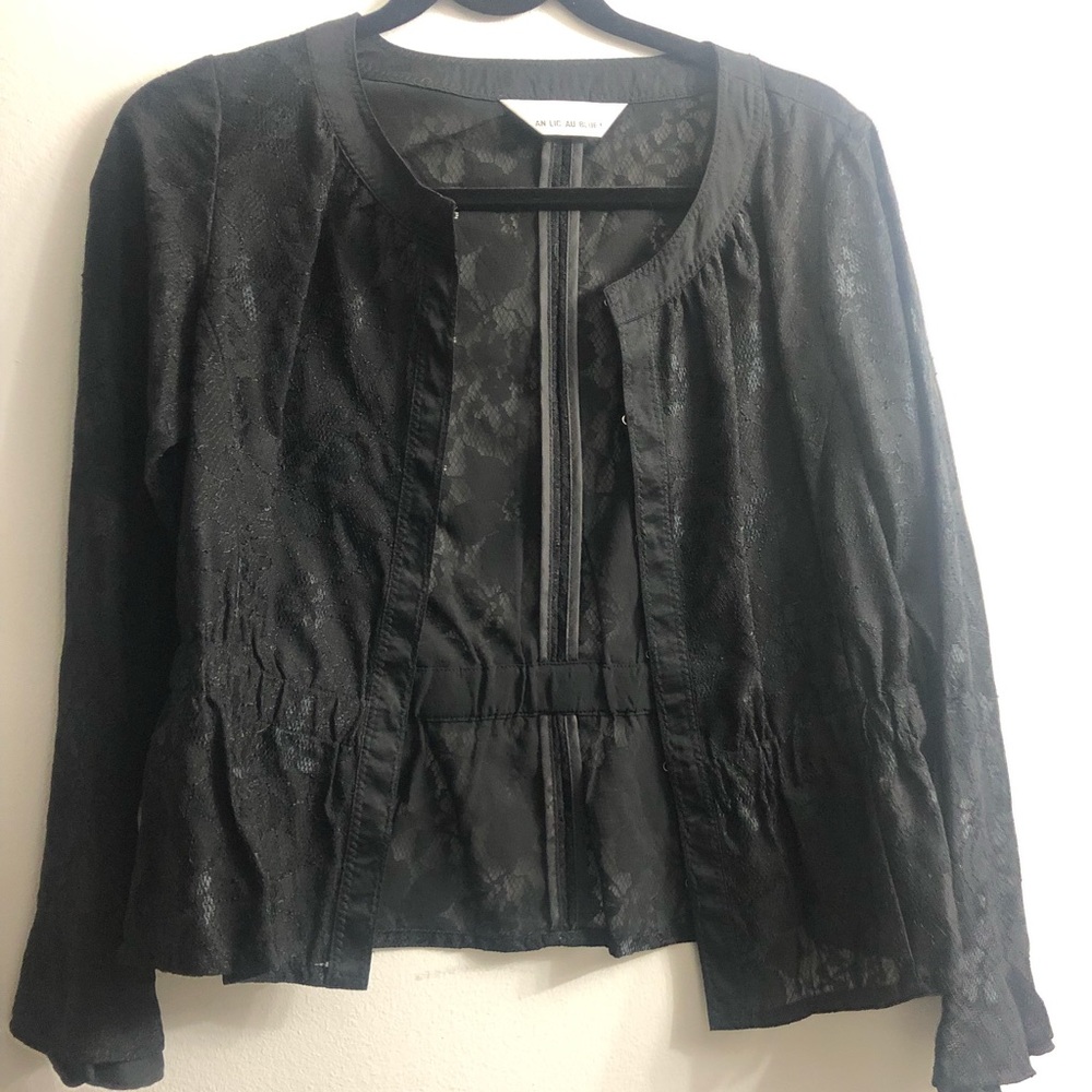 An lic au blue - lace jacket with flared sleeves